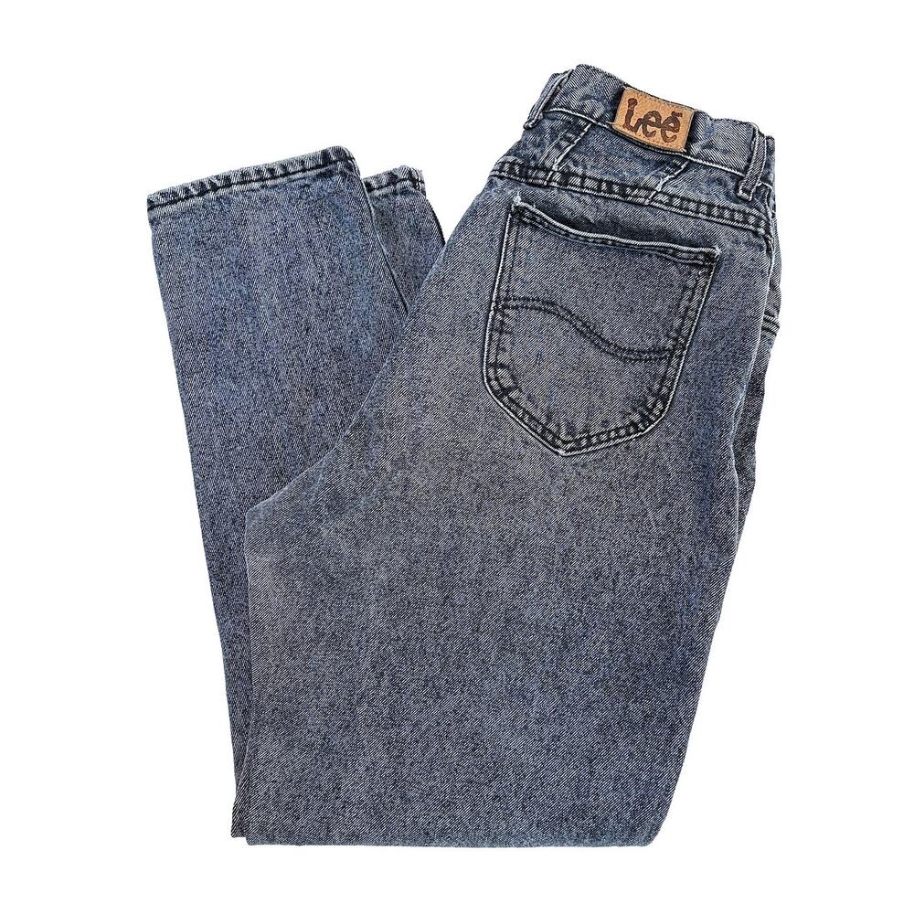VTG Lee Riders Made USA Mom Jeans 28x29 Black High Rise Tapered 100% Cotton